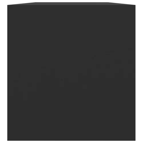 Fekete szerelt fa lemeztároló doboz 71 x 34 x 36 cm