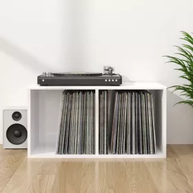  Magasfényű fehér szerelt fa lemeztároló doboz 71 x 34 x 36 cm