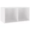 Magasfényű fehér szerelt fa lemeztároló doboz 71 x 34 x 36 cm