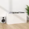 Magasfényű fehér szerelt fa lemeztároló doboz 71 x 34 x 36 cm