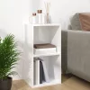 Magasfényű fehér szerelt fa lemeztároló doboz 71 x 34 x 36 cm