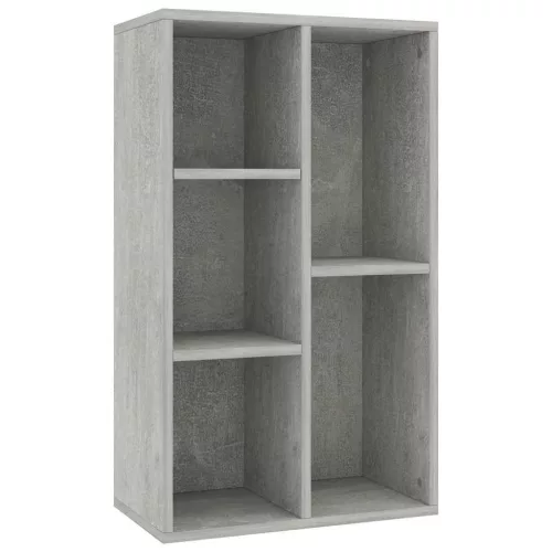 Betonszürke szerelt fa könyv-/tálalószekrény 50 x 25 x 80 cm