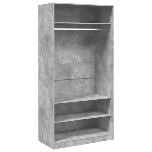 Betonszürke szerelt fa ruhásszekrény 100 x 50 x 200 cm
