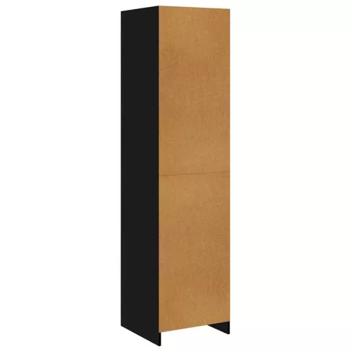 Fekete szerelt fa ruhásszekrény 50 x 50 x 200 cm