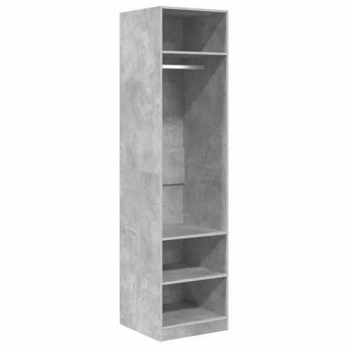 Betonszürke szerelt fa ruhásszekrény 50 x 50 x 200 cm