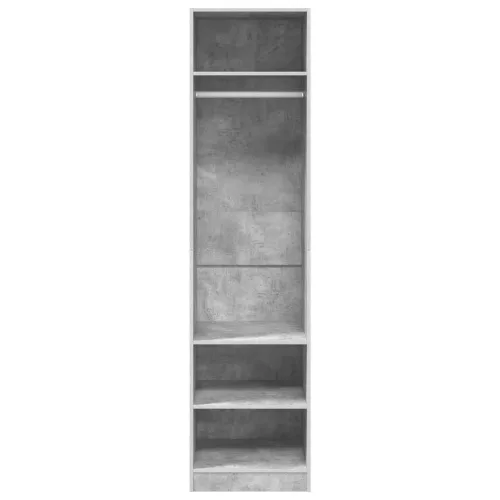 Betonszürke szerelt fa ruhásszekrény 50 x 50 x 200 cm