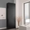 Fekete szerelt fa irodaszekrény 60 x 32 x 190 cm