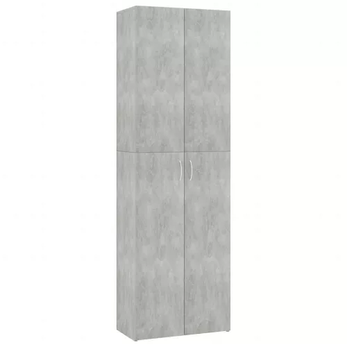Betonszürke szerelt fa irodaszekrény 60 x 32 x 190 cm