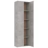 Betonszürke szerelt fa irodaszekrény 60 x 32 x 190 cm