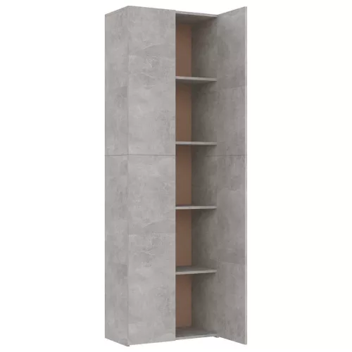 Betonszürke szerelt fa irodaszekrény 60 x 32 x 190 cm