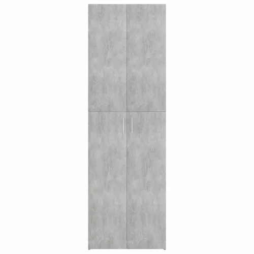 Betonszürke szerelt fa irodaszekrény 60 x 32 x 190 cm