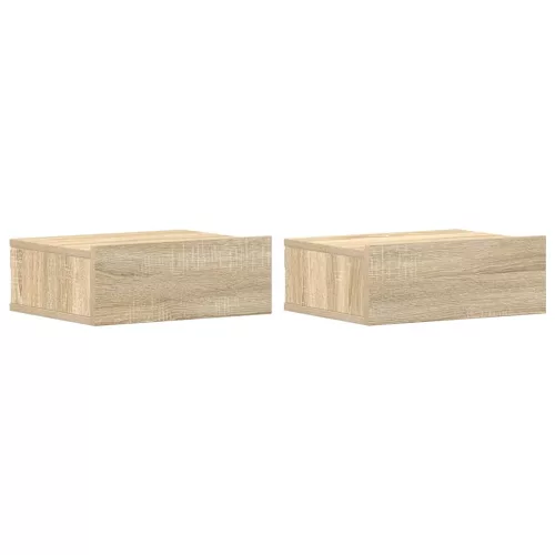 2 db sonoma tölgy szerelt fa függő éjjeliszekrény 40x30x15 cm
