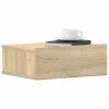 2 db sonoma tölgy szerelt fa függő éjjeliszekrény 40x30x15 cm