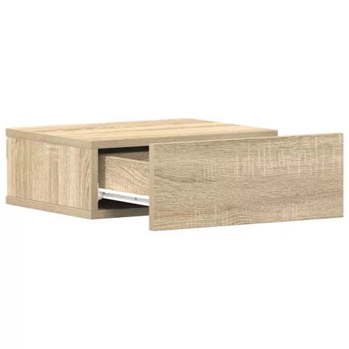 2 db sonoma tölgy szerelt fa függő éjjeliszekrény 40x30x15 cm