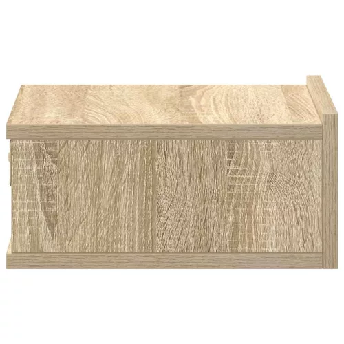 2 db sonoma tölgy szerelt fa függő éjjeliszekrény 40x30x15 cm