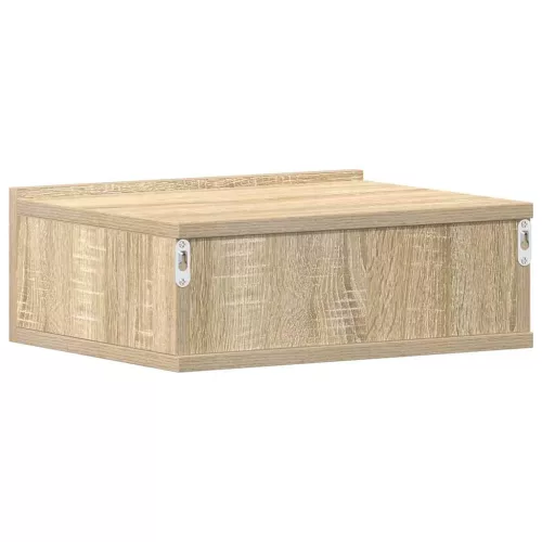 2 db sonoma tölgy szerelt fa függő éjjeliszekrény 40x30x15 cm
