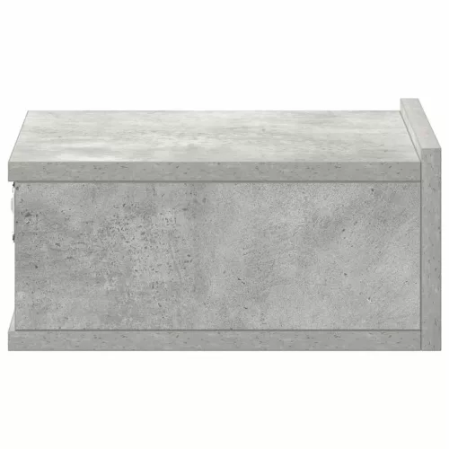 Betonszürke szerelt fa függő éjjeliszekrény 40 x 30 x 15 cm