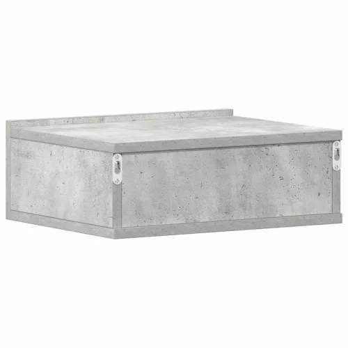 Betonszürke szerelt fa függő éjjeliszekrény 40 x 30 x 15 cm