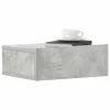 2 db betonszürke szerelt fa függő éjjeliszekrény 40x30x15 cm
