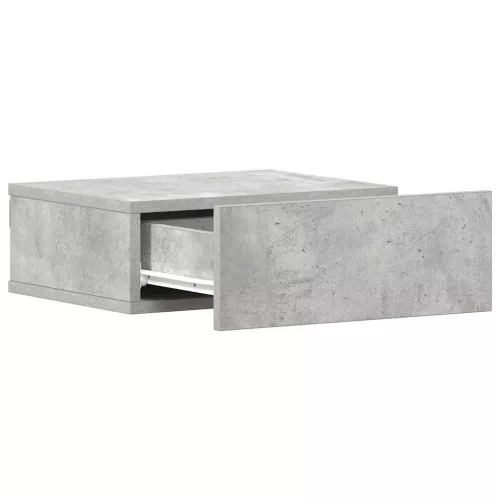 2 db betonszürke szerelt fa függő éjjeliszekrény 40x30x15 cm