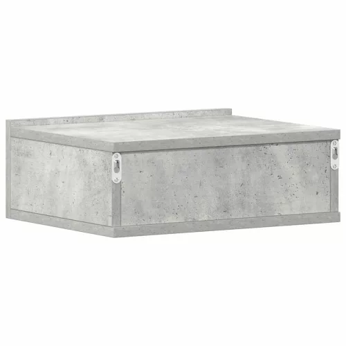 2 db betonszürke szerelt fa függő éjjeliszekrény 40x30x15 cm