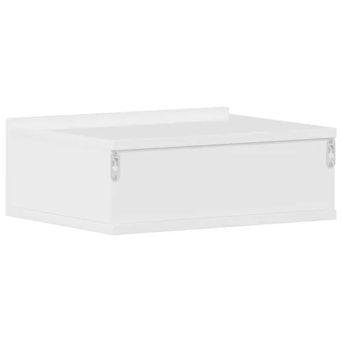 2 db magasfényű fehér szerelt fa függő éjjeliszekrény 40x30x15