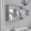 Betonszürke szerelt fa fali polc 104 x 20 x 58,5 cm