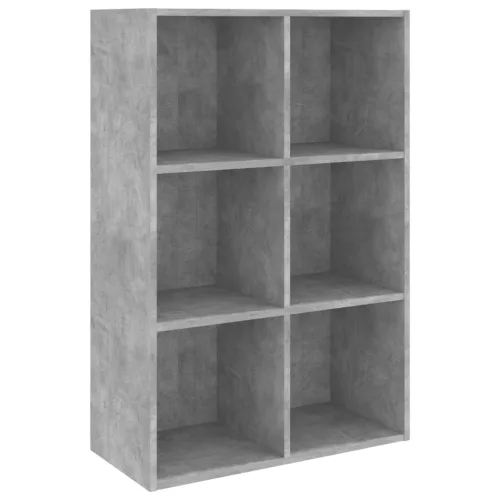 Betonszürke szerelt fa könyv-/tálalószekrény 66x30x98 cm