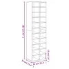 Betonszürke szerelt fa cipősszekrény 54 x 34 x 183 cm
