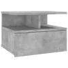 Betonszürke szerelt fa lebegő éjjeliszekrény 40 x 31 x 27 cm