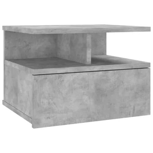 2 db betonszürke szerelt fa lebegő éjjeliszekrény 40x31x27 cm