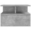 2 db betonszürke szerelt fa lebegő éjjeliszekrény 40x31x27 cm