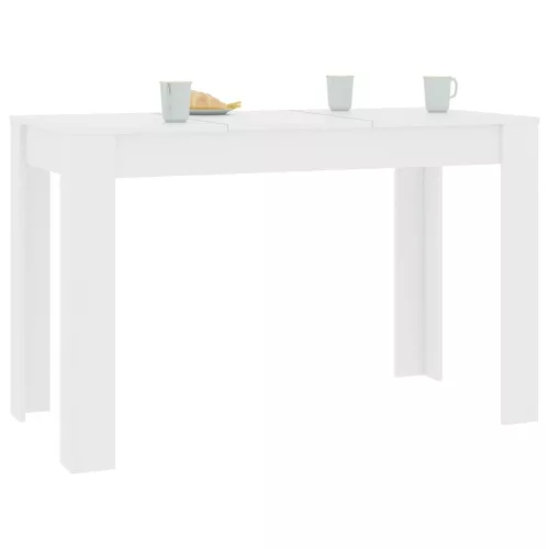 Fehér szerelt fa étkezőasztal 120 x 60 x 76 cm