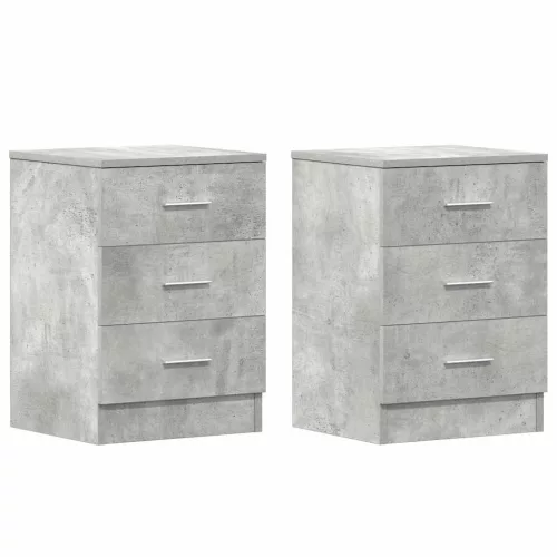 2 db betonszürke szerelt fa éjjeliszekrény 38 x 35 x 56 cm