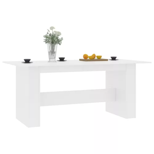 Fehér szerelt fa étkezőasztal 180 x 90 x 76 cm
