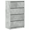 Betonszürke szerelt fa tálalószekrény 60 x 35 x 98,5 cm