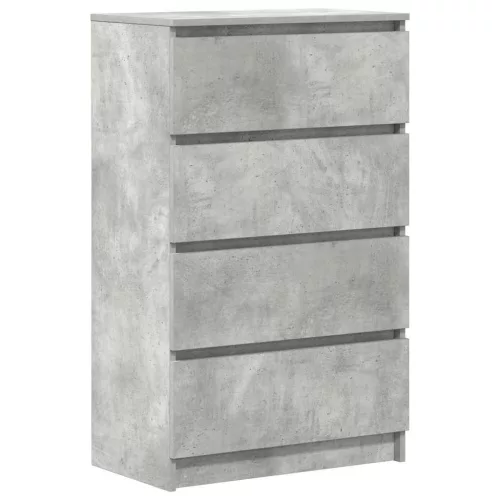 Betonszürke szerelt fa tálalószekrény 60 x 35 x 98,5 cm