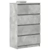 Betonszürke szerelt fa tálalószekrény 60 x 35 x 98,5 cm
