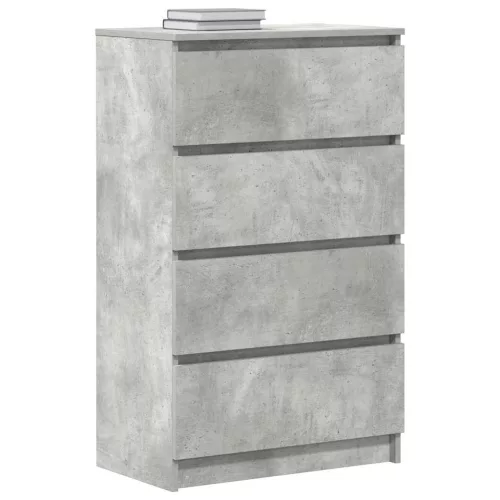 Betonszürke szerelt fa tálalószekrény 60 x 35 x 98,5 cm