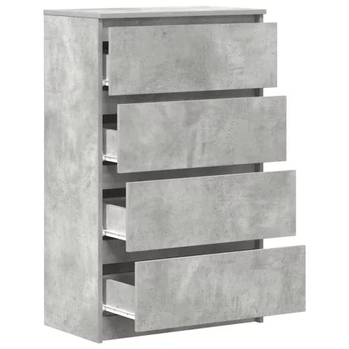 Betonszürke szerelt fa tálalószekrény 60 x 35 x 98,5 cm