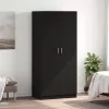 Fekete szerelt fa ruhásszekrény 80 x 52 x 180 cm