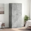 Betonszürke szerelt fa ruhásszekrény 80 x 52 x 180 cm