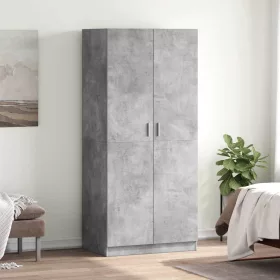 Betonszürke szerelt fa ruhásszekrény 80 x 52 x 180 cm