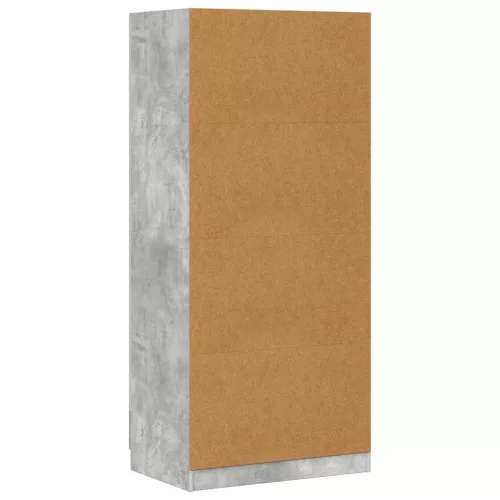 Betonszürke szerelt fa ruhásszekrény 80 x 52 x 180 cm
