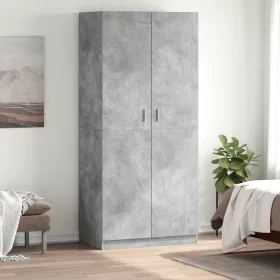 Betonszürke szerelt fa ruhásszekrény 90 x 52 x 200 cm