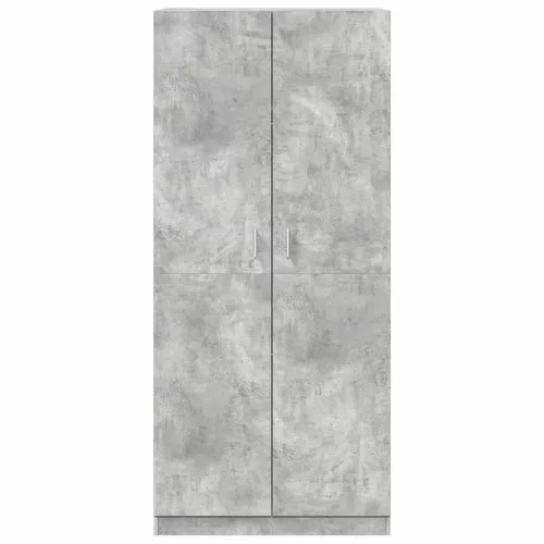 Betonszürke szerelt fa ruhásszekrény 90 x 52 x 200 cm