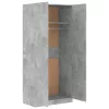 Betonszürke szerelt fa ruhásszekrény 90 x 52 x 200 cm