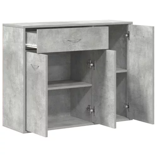 Betonszürke szerelt fa tálalószekrény 88 x 30 x 70 cm