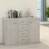 Betonszürke szerelt fa tálalószekrény 88 x 30 x 65 cm