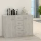 Betonszürke szerelt fa tálalószekrény 88 x 30 x 65 cm